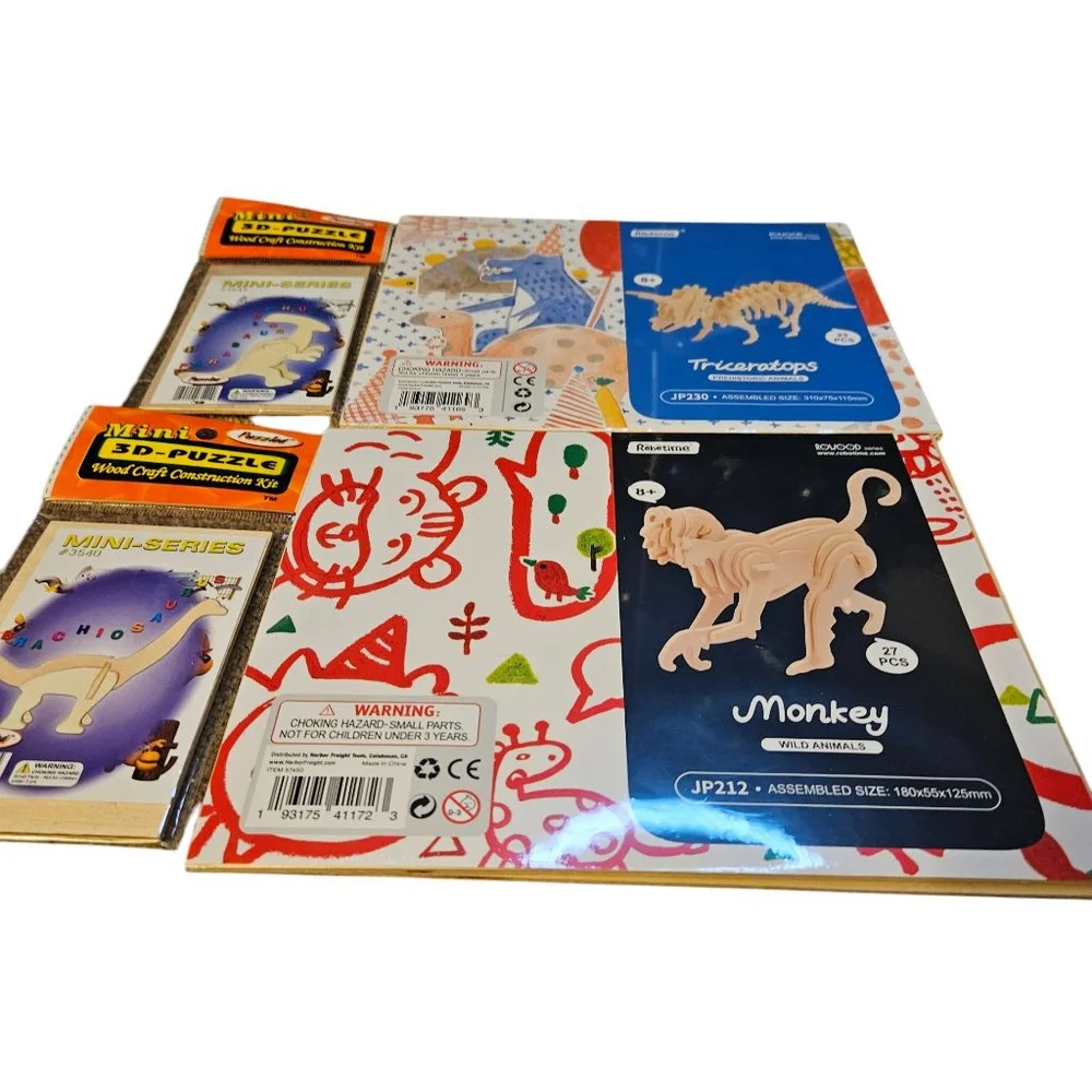 Dinosaur 3D Puzzles and Wall Decoration Gift Bundle